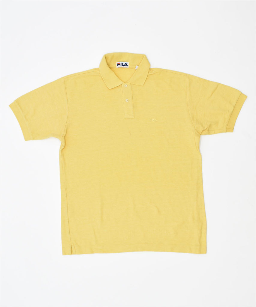 FILA Mens Polo Shirt IT 50 Medium Yellow Cotton | Vintage | Thrift | Second-Hand | Used Clothing | Messina Hembry 