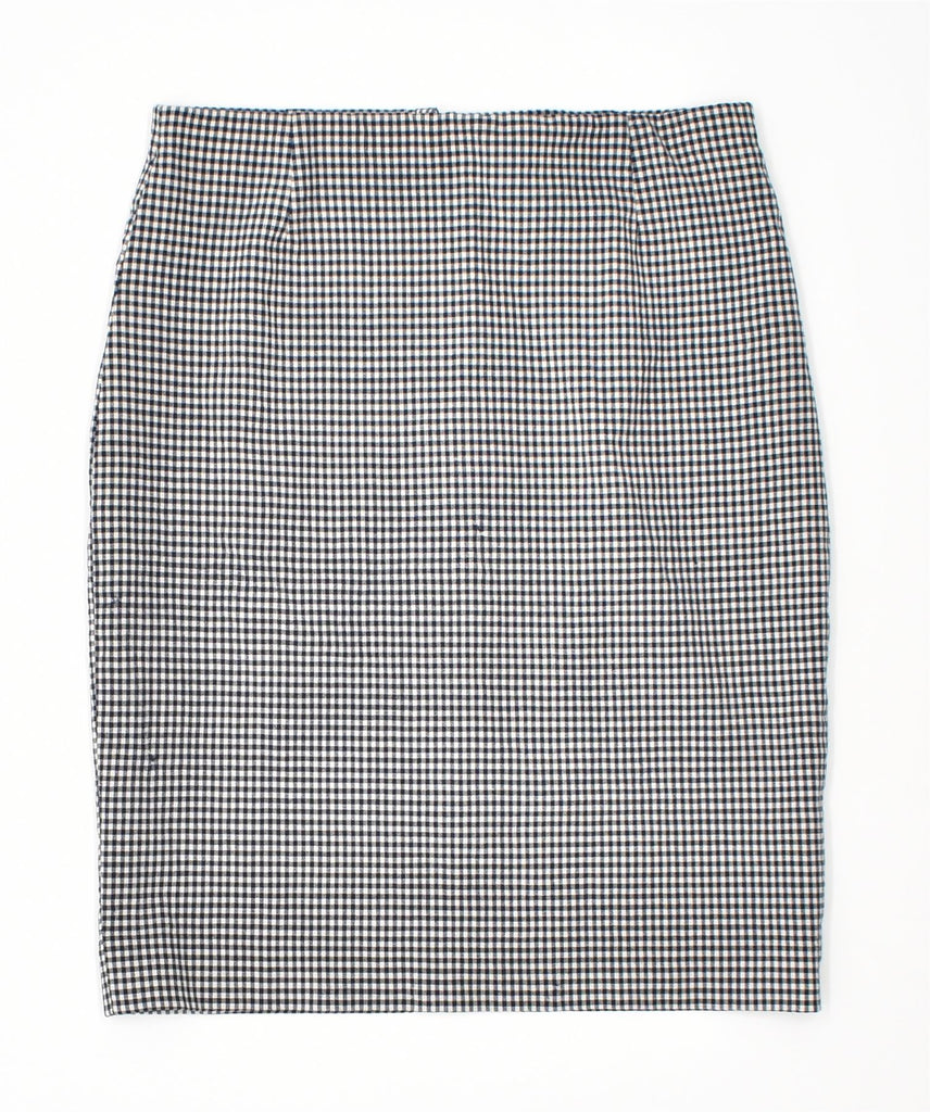 VINTAGE Womens Pencil Skirt IT 46 Large W30 Blue Gingham Wool | Vintage | Thrift | Second-Hand | Used Clothing | Messina Hembry 