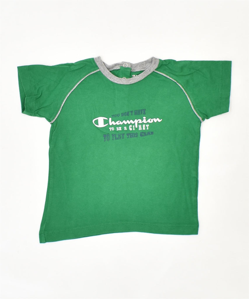 CHAMPION Girls Graphic T-Shirt Top 2-3 Years XL Green | Vintage | Thrift | Second-Hand | Used Clothing | Messina Hembry 