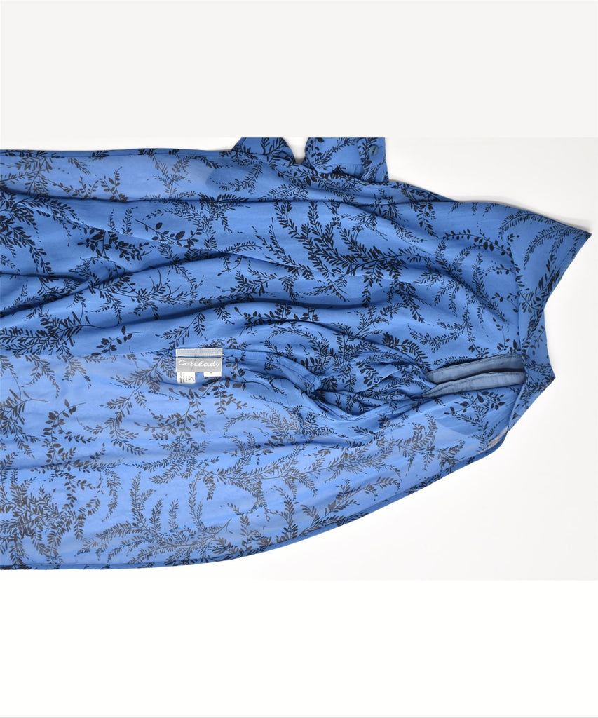 CORI LADY Womens Cardigan Top UK 14 Large Blue Floral Vintage | Vintage | Thrift | Second-Hand | Used Clothing | Messina Hembry 