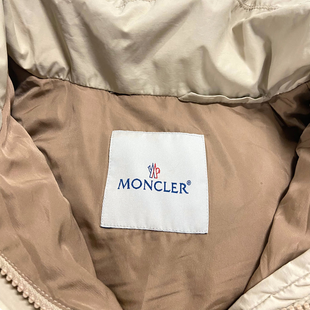 Moncler Women's Padded Jacket | Vintage High End Luxury Designer Padded Beige | Vintage Messina Hembry | Thrift | Second-Hand Messina Hembry | Used Clothing | Messina Hembry 