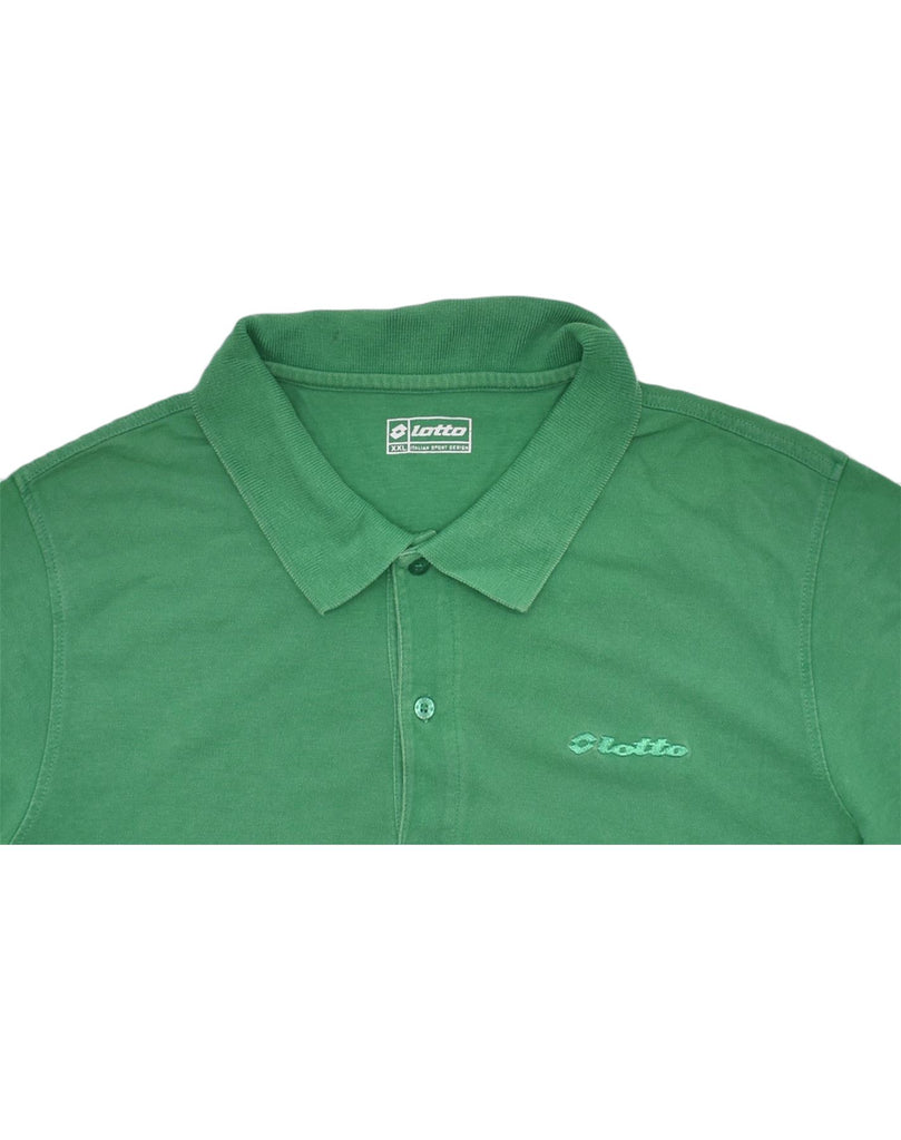 LOTTO Mens Slim Polo Shirt 2XL Green Cotton | Vintage | Thrift | Second-Hand | Used Clothing | Messina Hembry 