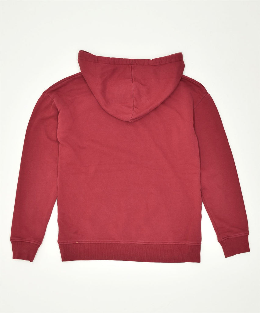 VANS Womens Oversized Hoodie Jumper UK 6 XS Burgundy Cotton | Vintage | Thrift | Second-Hand | Used Clothing | Messina Hembry 