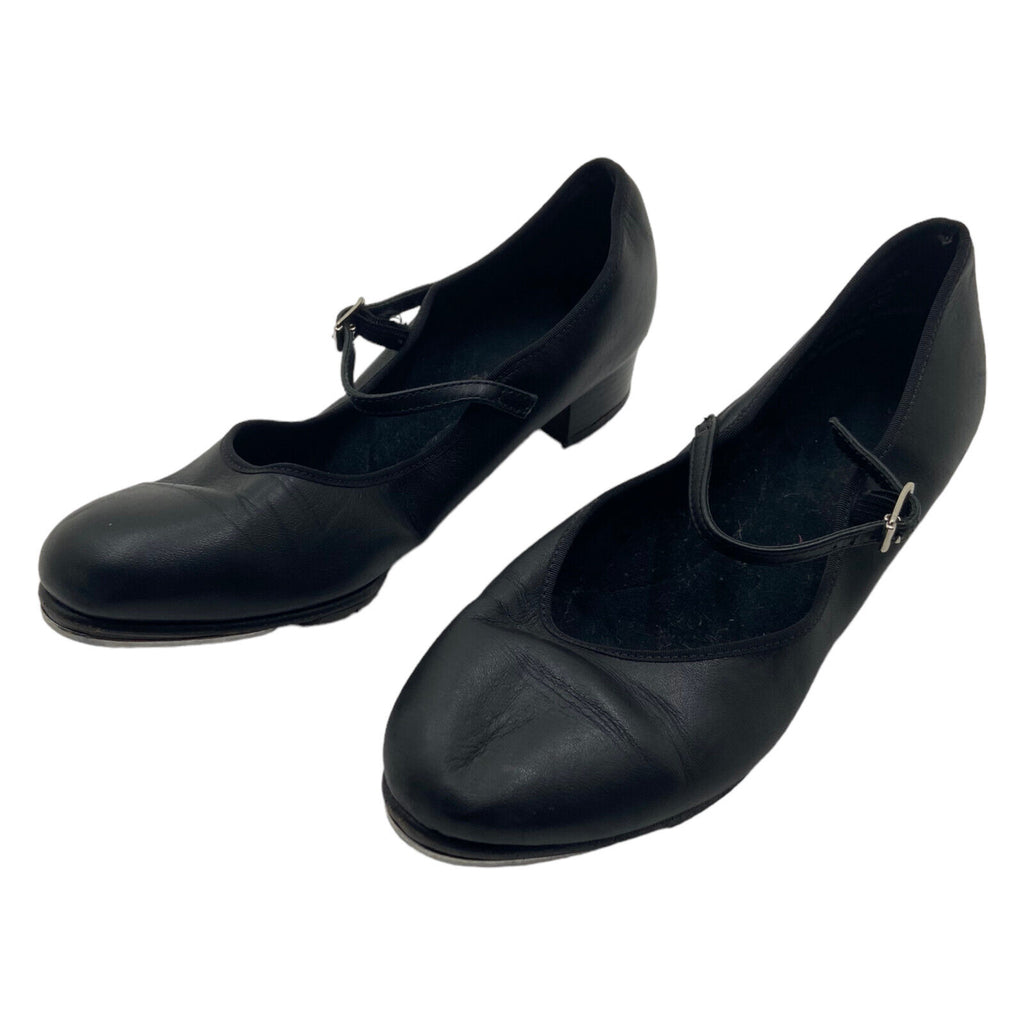 Capezio Women's Leather Tele Tone Tap Shoes | Vintage High End Designer Black | Vintage Messina Hembry | Thrift | Second-Hand Messina Hembry | Used Clothing | Messina Hembry 