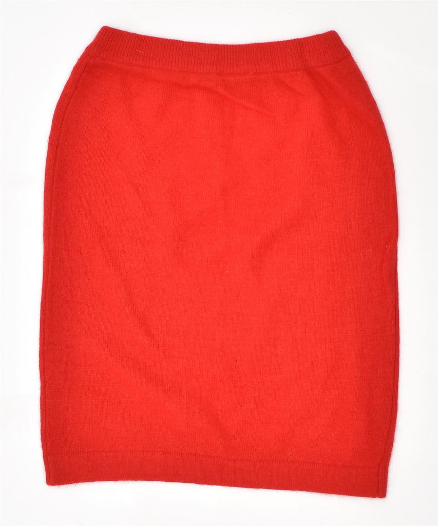 VINTAGE Womens Slim Fit Straight Skirt EU38  Medium W28 Red Lambswool | Vintage | Thrift | Second-Hand | Used Clothing | Messina Hembry 