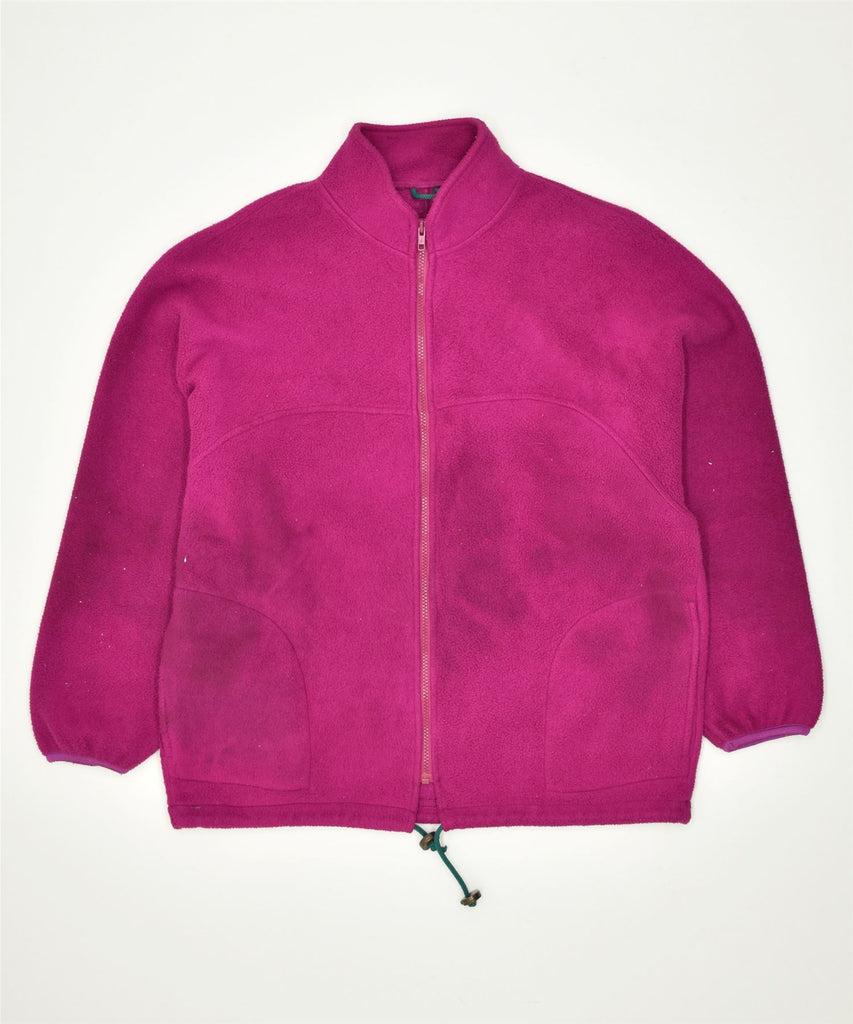 LOTTO Womens Fleece Jacket UK 14 Medium Pink Polyester | Vintage | Thrift | Second-Hand | Used Clothing | Messina Hembry 