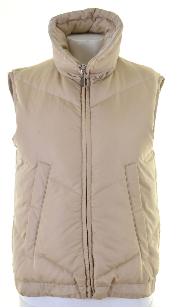 JOHN RICHMOND Womens Padded Gilet UK 8 Small Beige Nylon - Second Hand & Vintage Designer Clothing - Messina Hembry