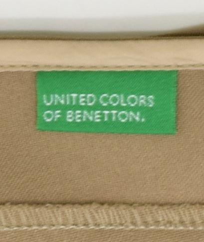 BENETTON Womens Pencil Skirt IT 38 XS W26 Beige Polyester | Vintage | Thrift | Second-Hand | Used Clothing | Messina Hembry 