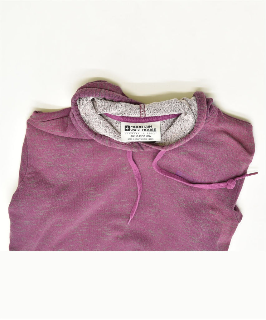 MOUNTAIN WAREHOUSE Womens Hoodie Jumper UK 10 Small Purple Cotton | Vintage | Thrift | Second-Hand | Used Clothing | Messina Hembry 