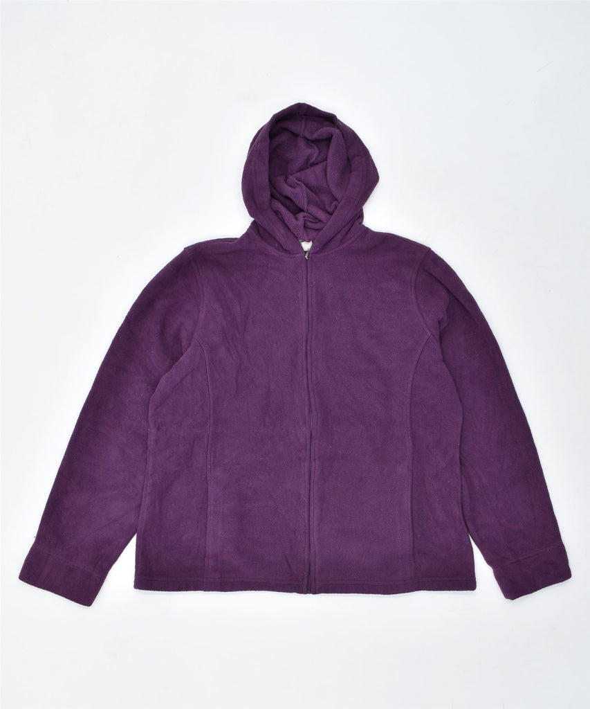 L.L.BEAN Womens Hooded Fleece Jacket UK 16 Large Purple Polyester | Vintage | Thrift | Second-Hand | Used Clothing | Messina Hembry 