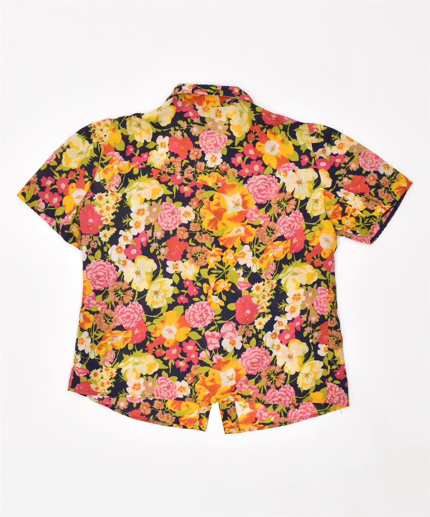 VINTAGE Womens Short Sleeve Shirt UK 14 Large Multicoloured Floral | Vintage | Thrift | Second-Hand | Used Clothing | Messina Hembry 