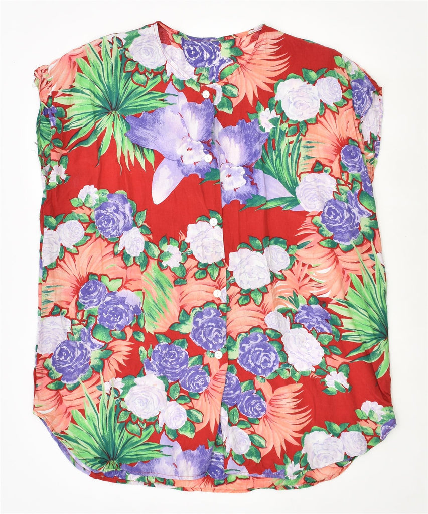 VINTAGE Womens Sleeveless Shirt Blouse UK 18 XL Multicoloured Viscose | Vintage | Thrift | Second-Hand | Used Clothing | Messina Hembry 