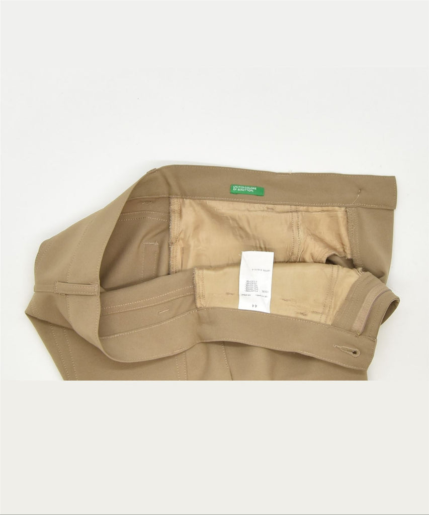 BENETTON Womens Slim Casual Trousers IT 44 Medium W30 L29 Brown Classic | Vintage | Thrift | Second-Hand | Used Clothing | Messina Hembry 