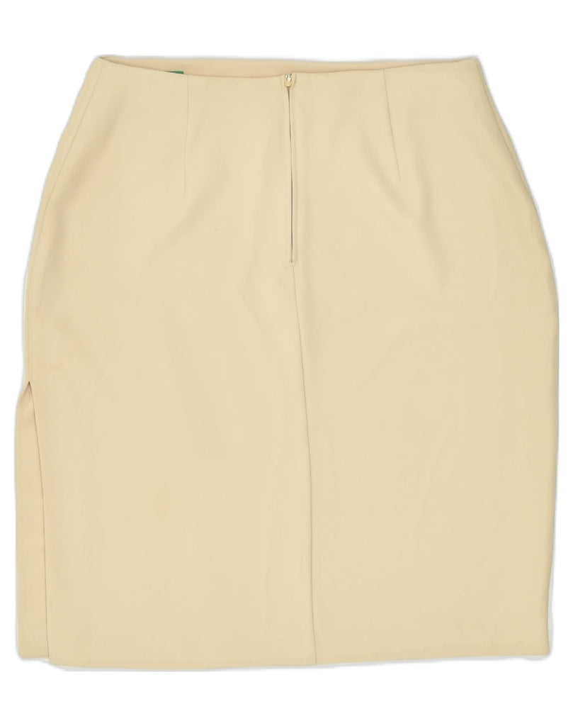 BENETTON Womens Mini Skirt IT 46 Large W30 Beige Polyester | Vintage | Thrift | Second-Hand | Used Clothing | Messina Hembry 