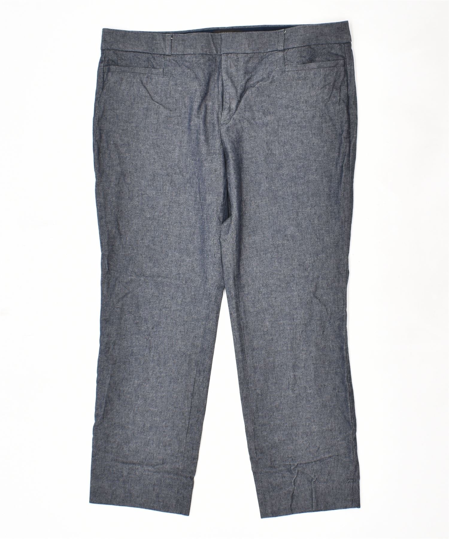 BANANA REPUBLIC Womens Straight Capri Trousers US 14 XL W36 L23 Grey, Vintage & Second-Hand Clothing Online