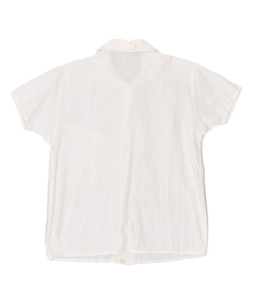 DIANA BENTALLS Womens Short Sleeve Shirt IT 48 XL White | Vintage | Thrift | Second-Hand | Used Clothing | Messina Hembry 