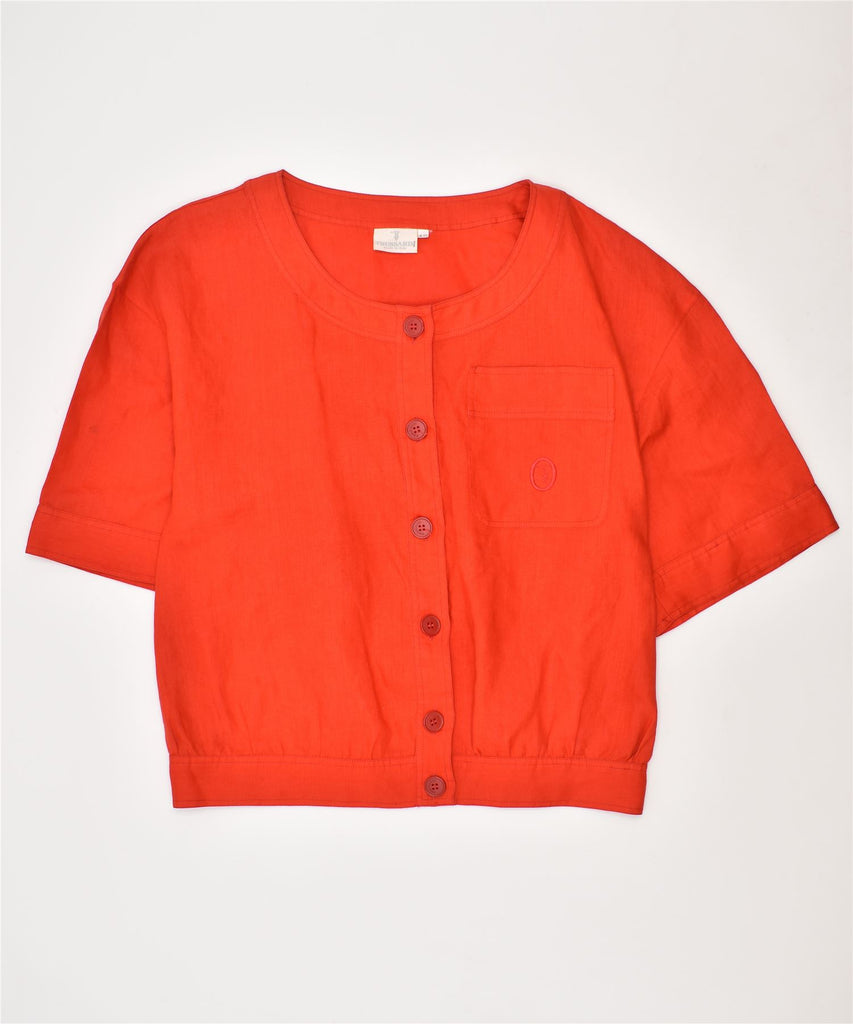 TRUSSARDI Womens Short Sleeve 6 Button Blazer Jacket IT 42 Medium Red | Vintage | Thrift | Second-Hand | Used Clothing | Messina Hembry 