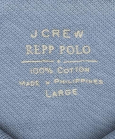 J. CREW Mens Polo Shirt Large Blue Cotton | Vintage | Thrift | Second-Hand | Used Clothing | Messina Hembry 