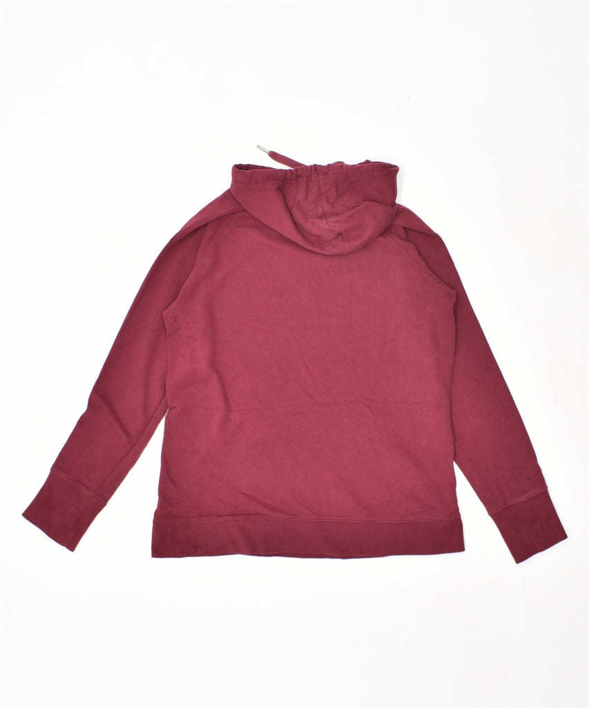 CHAMPION Womens Graphic Hoodie Jumper UK 12 Medium Burgundy Cotton | Vintage | Thrift | Second-Hand | Used Clothing | Messina Hembry 