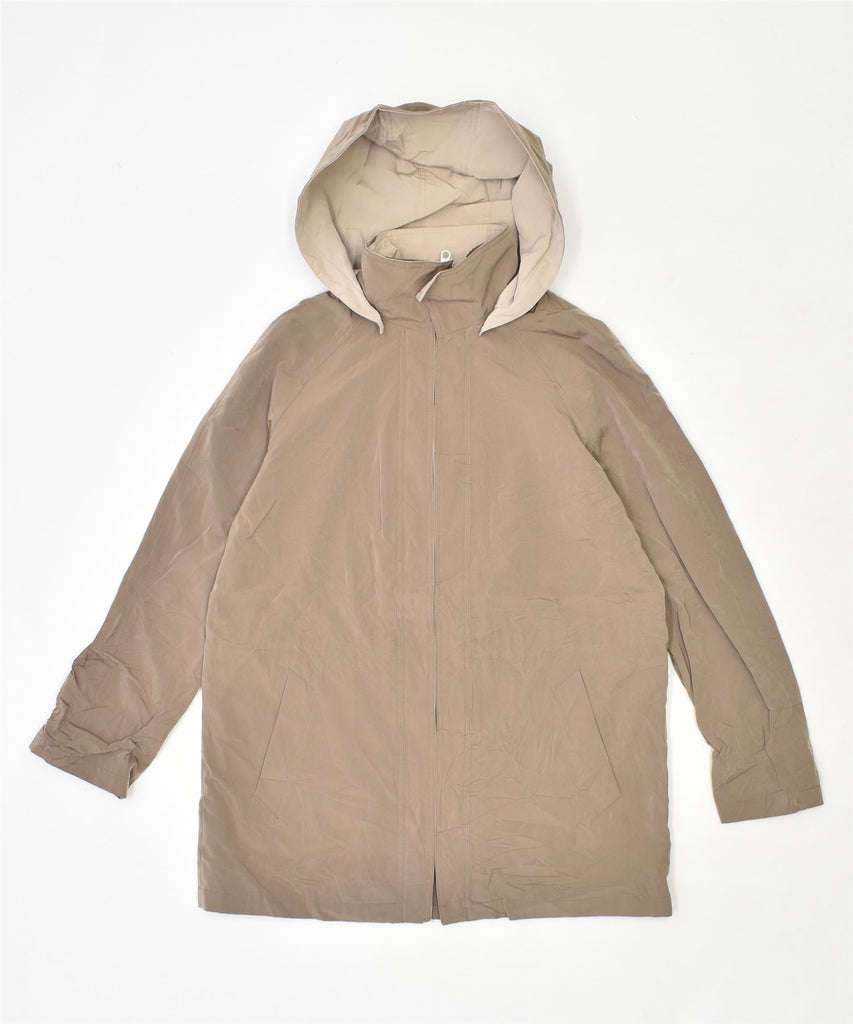 NAUTICA Womens Oversized Hooded Windbreaker Jacket UK 14 Medium Beige | Vintage | Thrift | Second-Hand | Used Clothing | Messina Hembry 