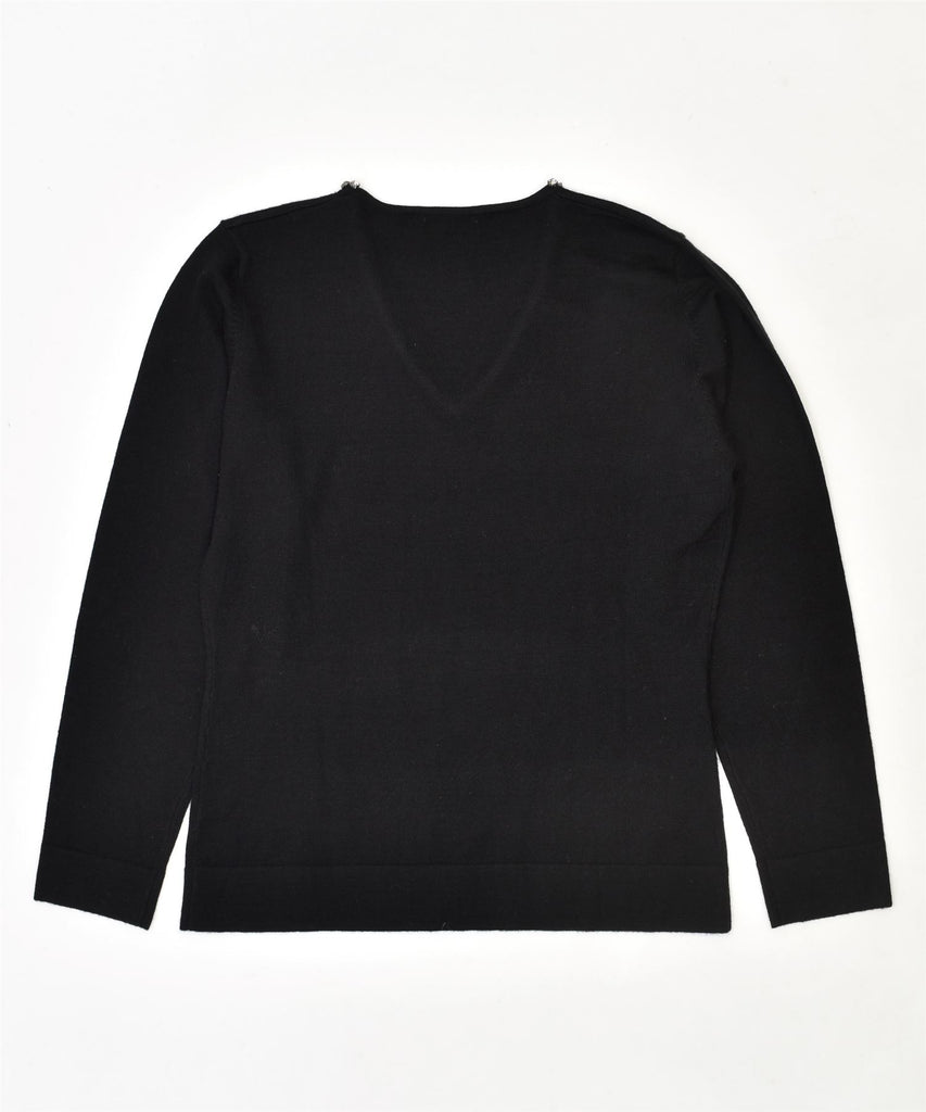 NIAMA WOMAN Womens V-Neck Jumper Sweater UK 18 XL Black Viscose Vintage | Vintage | Thrift | Second-Hand | Used Clothing | Messina Hembry 