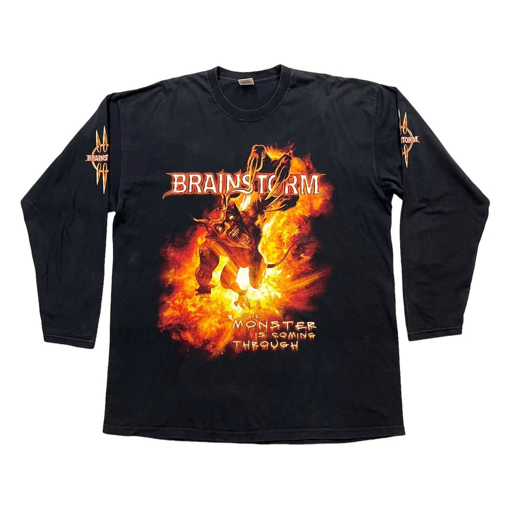 Brainstorm Long Sleeve Tshirt | Vintage German Power Metal Music Band Black VTG | Vintage Messina Hembry | Thrift | Second-Hand Messina Hembry | Used Clothing | Messina Hembry 