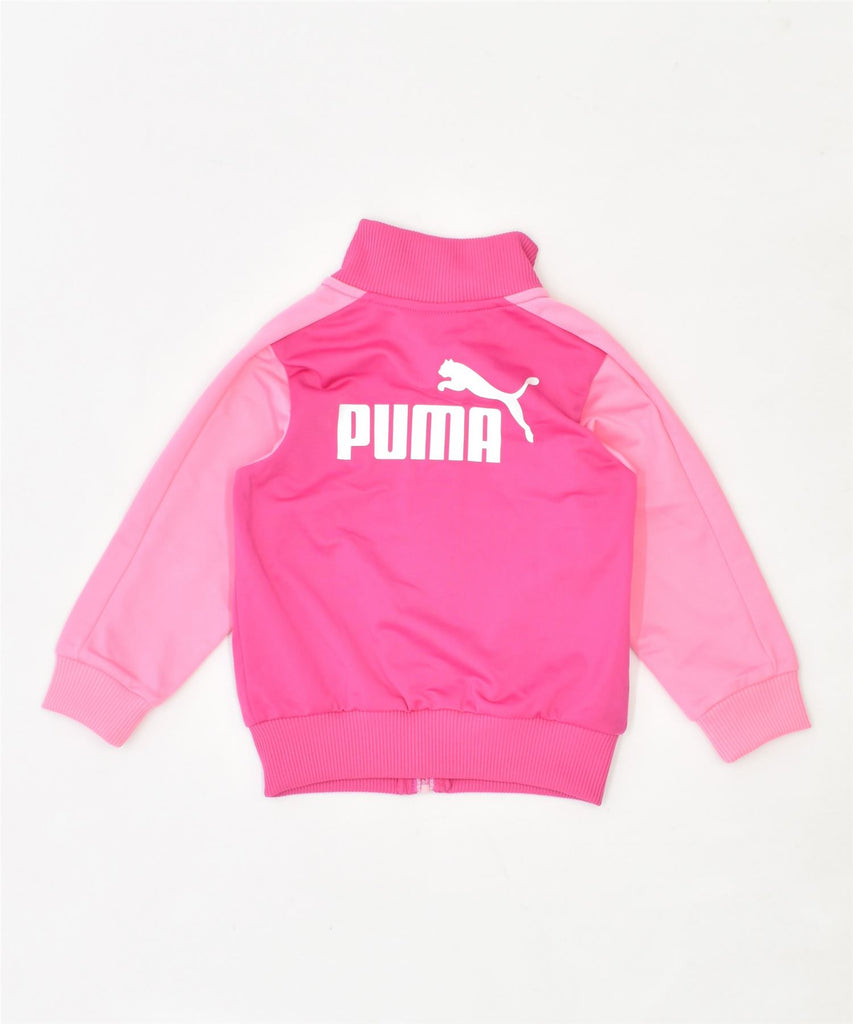 PUMA Girls Tracksuit Top Jacket 9-12 Months Pink Polyester | Vintage | Thrift | Second-Hand | Used Clothing | Messina Hembry 