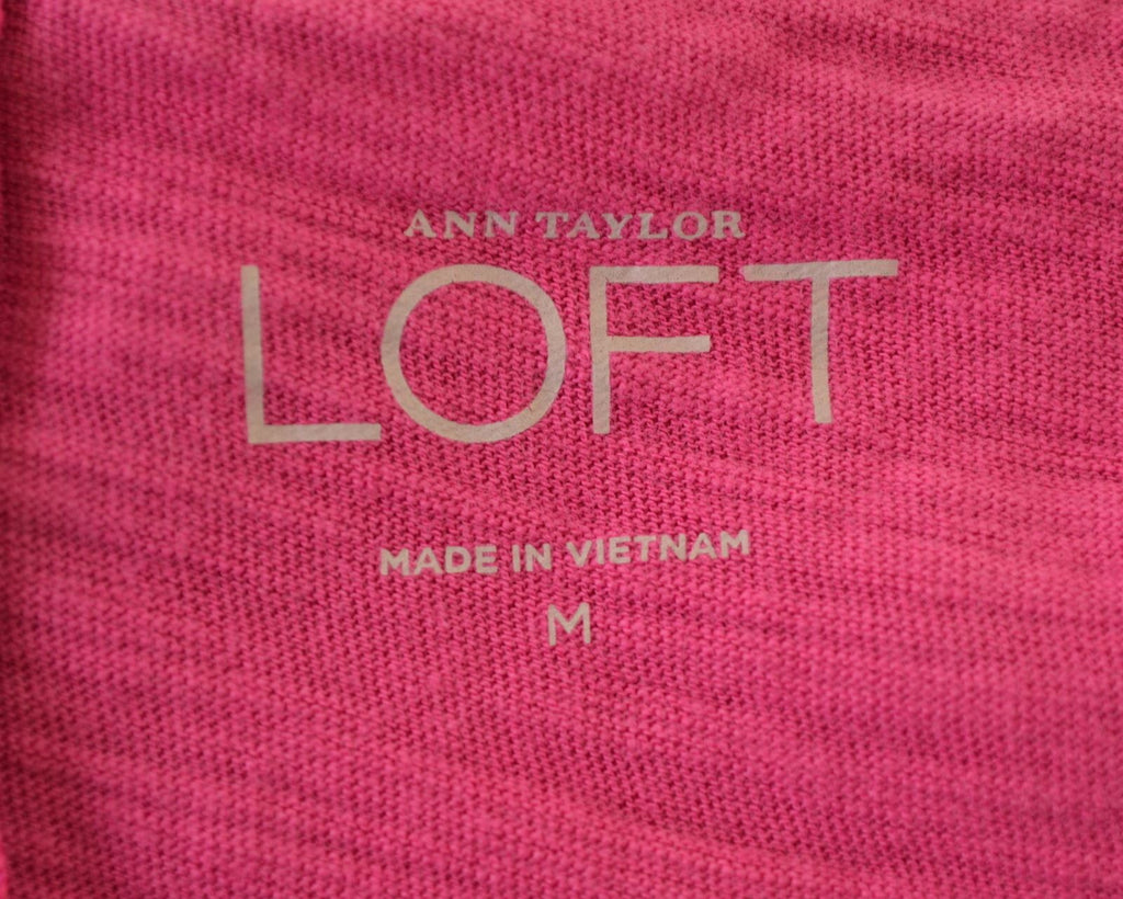 ANN TAYLOR Womens Vest Top Size 12 Medium Pink Cotton - Second Hand & Vintage Designer Clothing - Messina Hembry