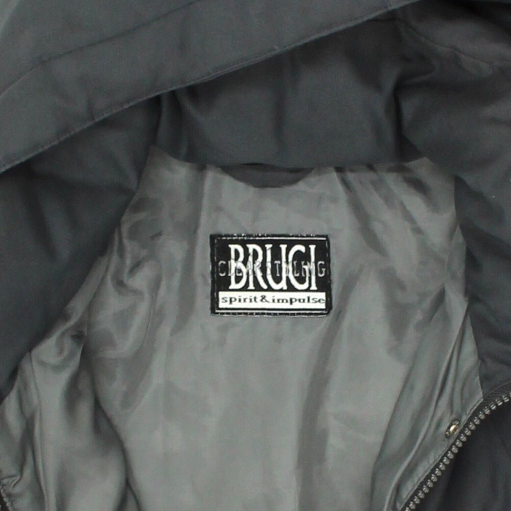 Brugi Grey Padded Winter Coat | Vintage High End Luxury Designer Hooded Puffer | Vintage Messina Hembry | Thrift | Second-Hand Messina Hembry | Used Clothing | Messina Hembry 