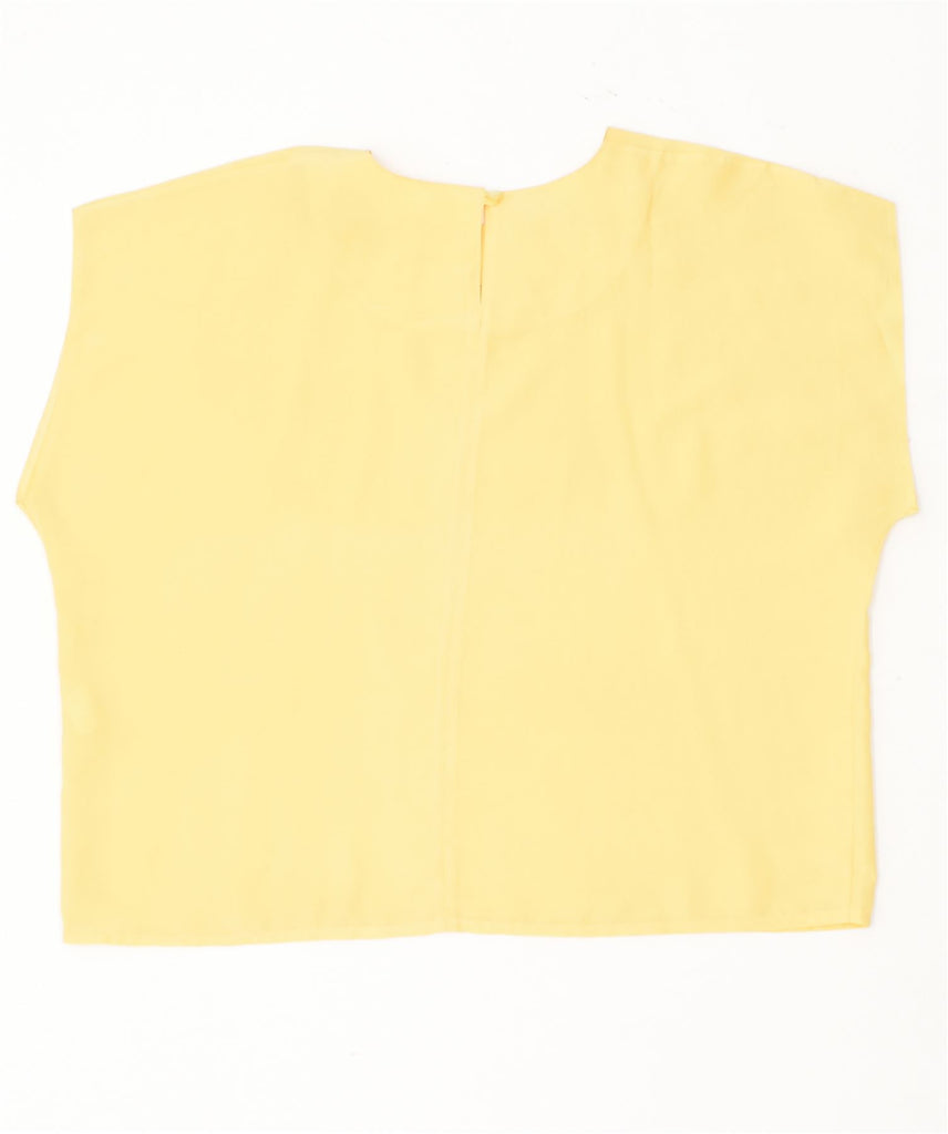 VINTAGE Womens Vest Top EU 50 3XL Yellow Polyester | Vintage | Thrift | Second-Hand | Used Clothing | Messina Hembry 