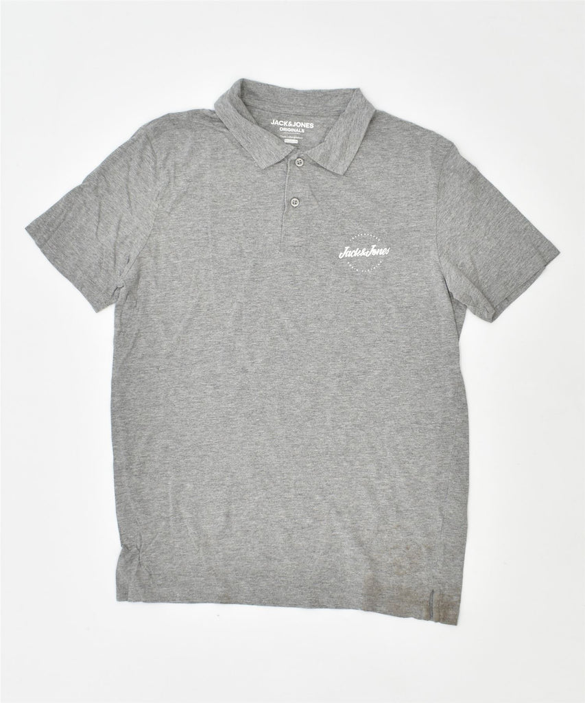 JACK & JONES Mens Polo Shirt Small Grey Cotton | Vintage | Thrift | Second-Hand | Used Clothing | Messina Hembry 