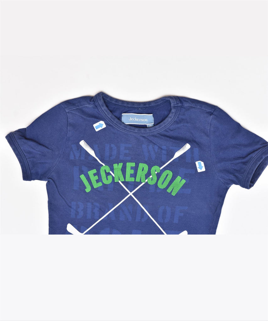 JECKERSON Boys Graphic T-Shirt Top 3-4 Years Blue Cotton | Vintage | Thrift | Second-Hand | Used Clothing | Messina Hembry 