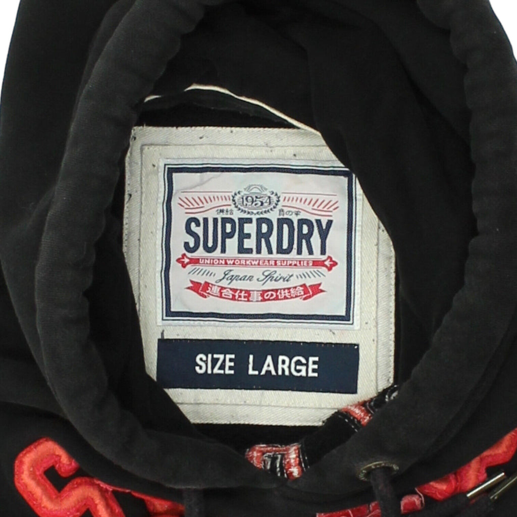 Superdry 06th Embroidered Black Pullover Hoodie | Vintage Designer Hoody VTG | Vintage Messina Hembry | Thrift | Second-Hand Messina Hembry | Used Clothing | Messina Hembry 