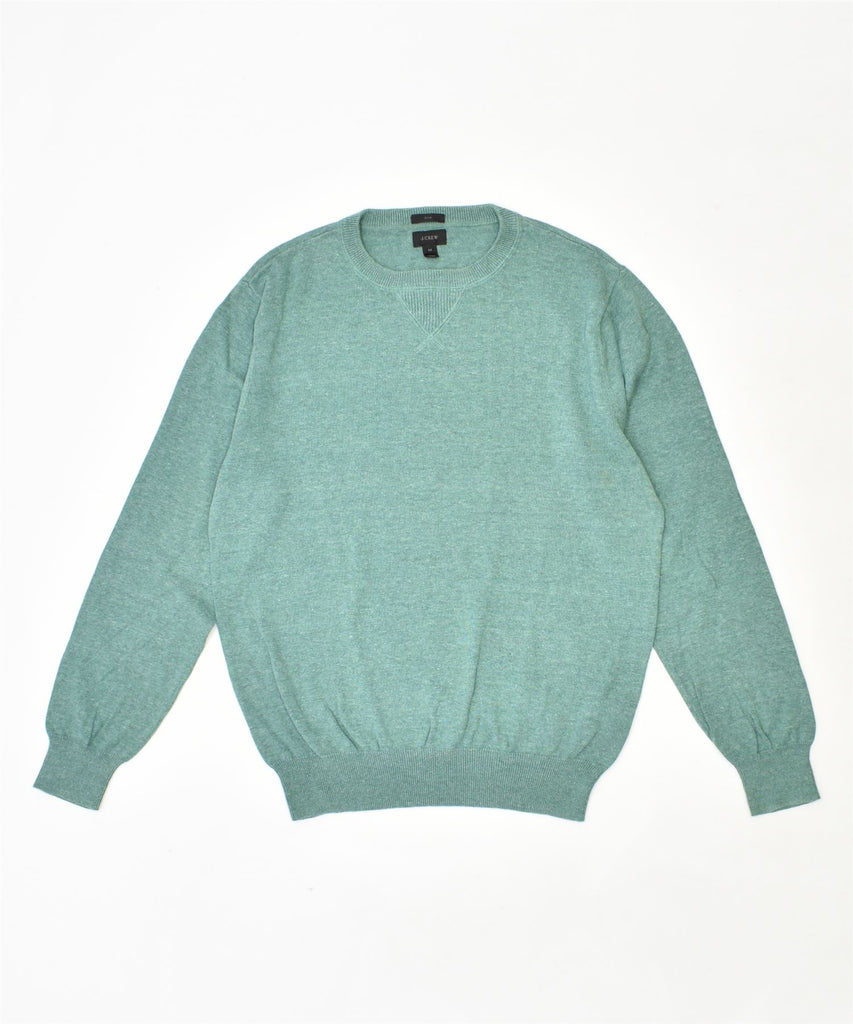 J. CREW Mens Slim Crew Neck Jumper Sweater Medium Green Cotton | Vintage | Thrift | Second-Hand | Used Clothing | Messina Hembry 