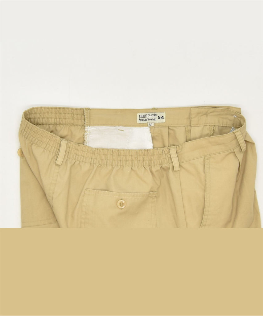 VINTAGE Mens Pegged Chino Shorts EU 54 2XL W38 Beige Polyester Classic | Vintage | Thrift | Second-Hand | Used Clothing | Messina Hembry 