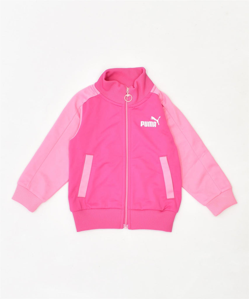 PUMA Girls Tracksuit Top Jacket 9-12 Months Pink Polyester | Vintage | Thrift | Second-Hand | Used Clothing | Messina Hembry 