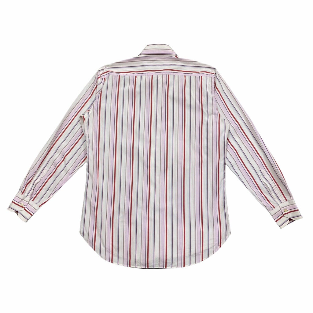 Etro Striped Semi Spread Collar Shirt | Vintage High End Designer Pink White VTG | Vintage Messina Hembry | Thrift | Second-Hand Messina Hembry | Used Clothing | Messina Hembry 