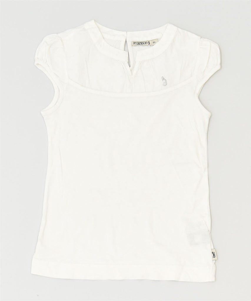 JECKERSON Girls Blouse Top 7-8 Years White Cotton Classic | Vintage | Thrift | Second-Hand | Used Clothing | Messina Hembry 