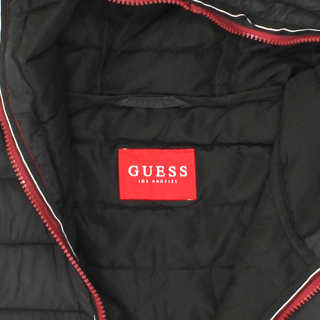 Guess Los Angeles Hooded Puffer Jacket | Vintage Designer Padded Coat Black VTG | Vintage Messina Hembry | Thrift | Second-Hand Messina Hembry | Used Clothing | Messina Hembry 