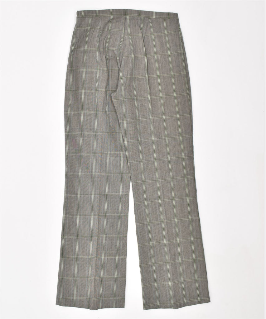 GRIFFE Womens Straight Suit Trousers IT 46 Large W30 L31 Grey Check Cotton | Vintage | Thrift | Second-Hand | Used Clothing | Messina Hembry 