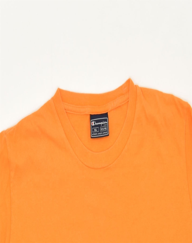 CHAMPION Boys Graphic T-Shirt Top 13-14 Years Orange Cotton | Vintage | Thrift | Second-Hand | Used Clothing | Messina Hembry 