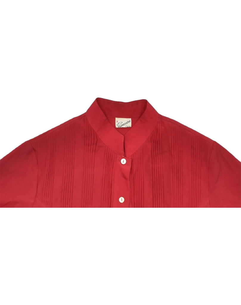 PRIMAVERA FIRENZE Womens Shirt Blouse UK 14 Large Red Polyester | Vintage | Thrift | Second-Hand | Used Clothing | Messina Hembry 