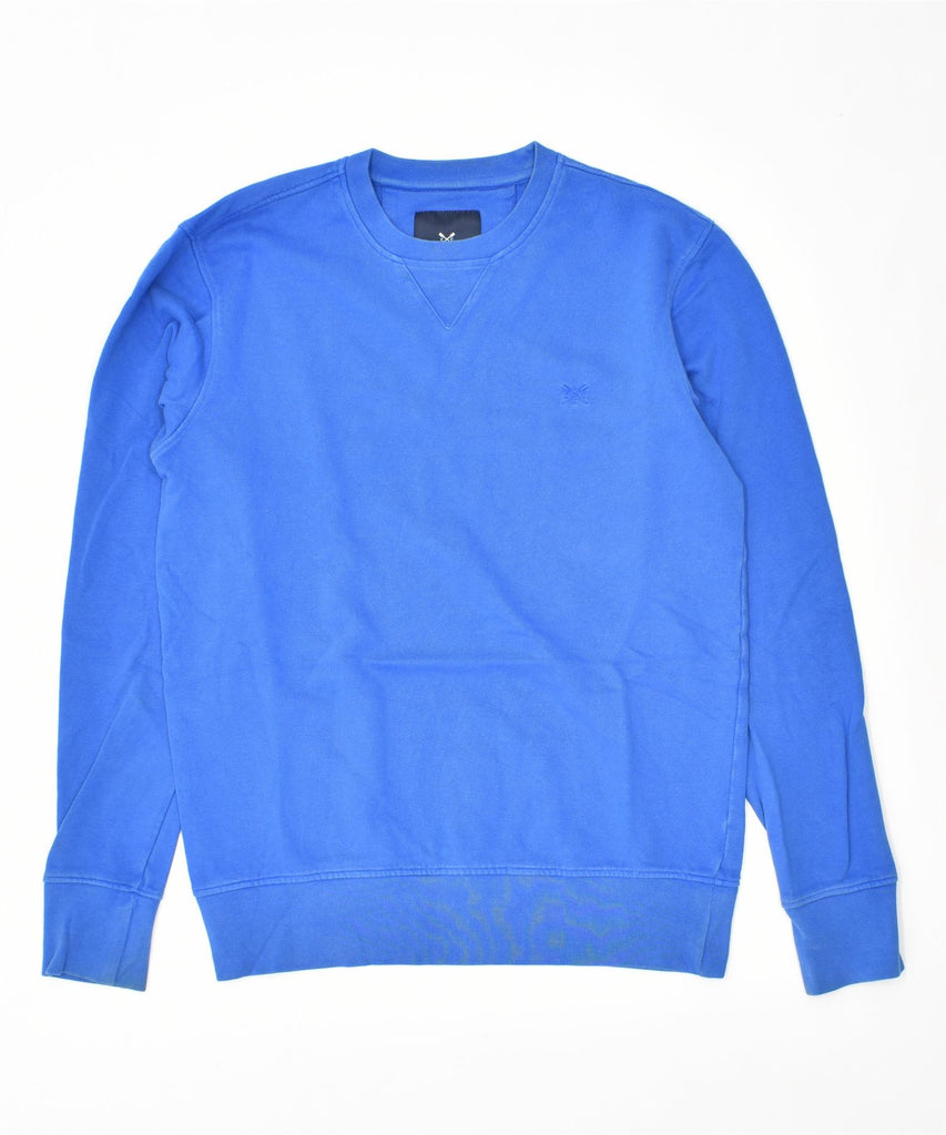 CREW CLOTHING Mens Sweatshirt Jumper Small Blue Cotton | Vintage | Thrift | Second-Hand | Used Clothing | Messina Hembry 