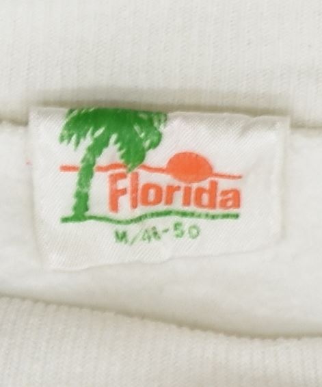 FLORIDA Womens Crew Neck Jumper Sweater UK 12 Medium White Vintage | Vintage | Thrift | Second-Hand | Used Clothing | Messina Hembry 