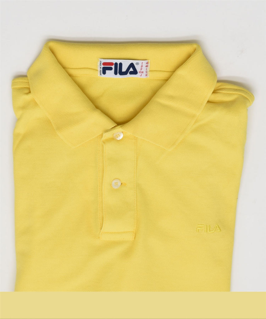 FILA Mens Polo Shirt IT 46 Small Yellow | Vintage | Thrift | Second-Hand | Used Clothing | Messina Hembry 