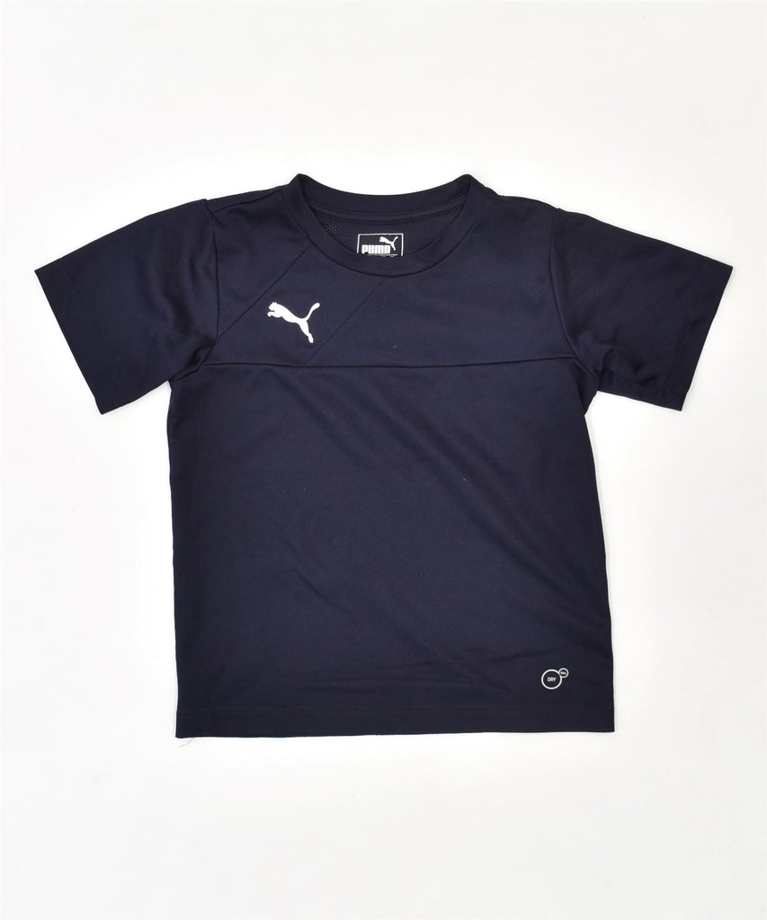 PUMA Boys T-Shirt Top 7-8 Years Navy Blue Polyester | Vintage | Thrift | Second-Hand | Used Clothing | Messina Hembry 