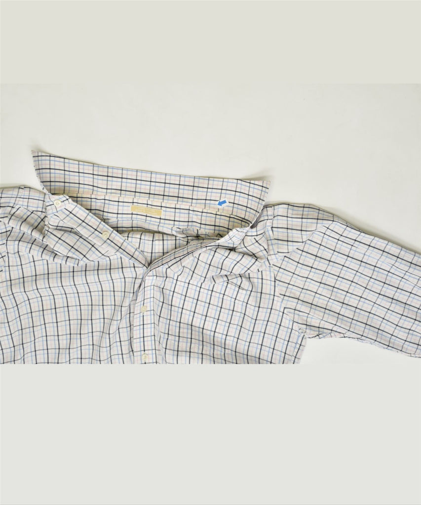 MICHAEL KORS Mens Shirt Size 16 Large White Check Cotton | Vintage | Thrift | Second-Hand | Used Clothing | Messina Hembry 