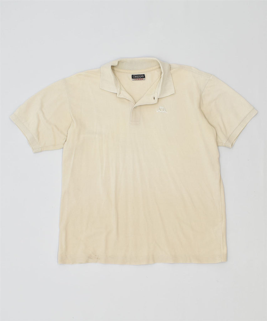 KAPPA Mens Polo Shirt Large Beige Cotton | Vintage | Thrift | Second-Hand | Used Clothing | Messina Hembry 