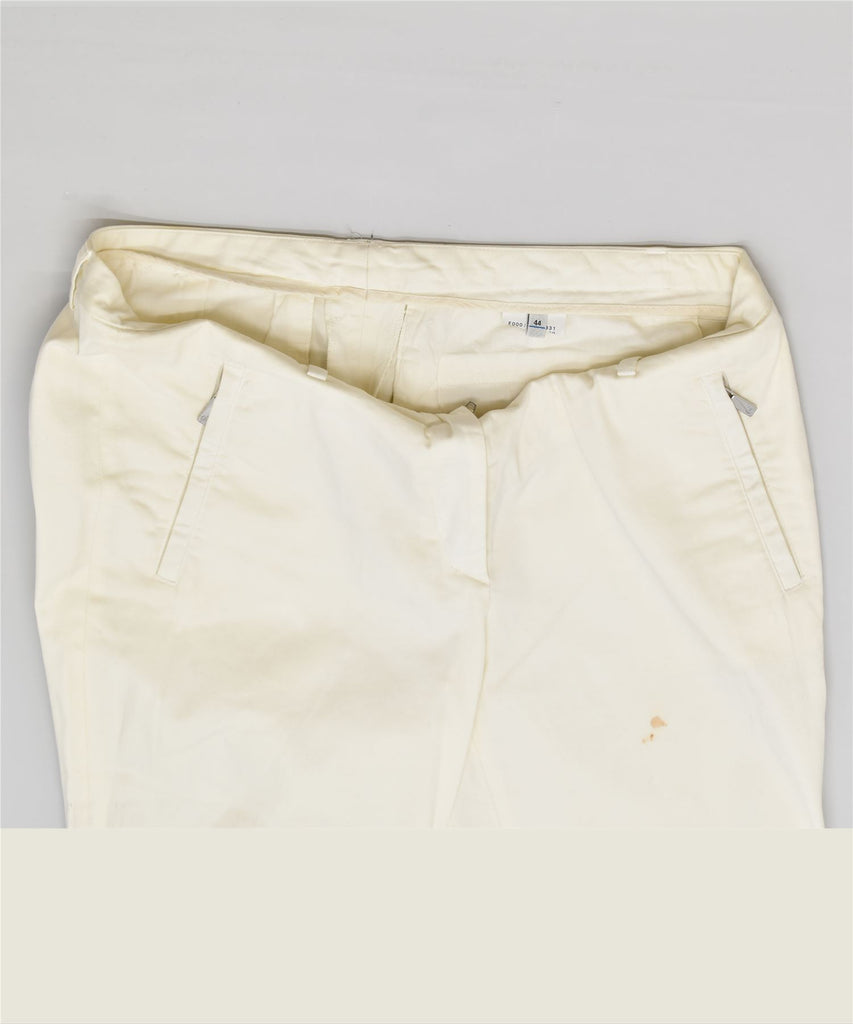 CERRUTI Womens Slim Casual Trousers IT 44 Medium W32 L31 Off White | Vintage | Thrift | Second-Hand | Used Clothing | Messina Hembry 