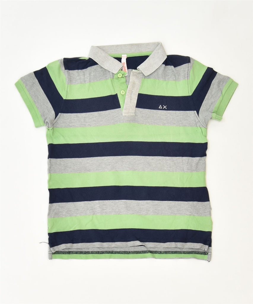 SUN68 Boys Polo Shirt 7-8 Years Multicoloured Striped Cotton Classic | Vintage | Thrift | Second-Hand | Used Clothing | Messina Hembry 